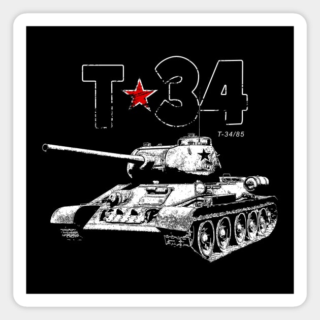 T-34-Tank-Soviet Union-War-WW II Magnet by StabbedHeart